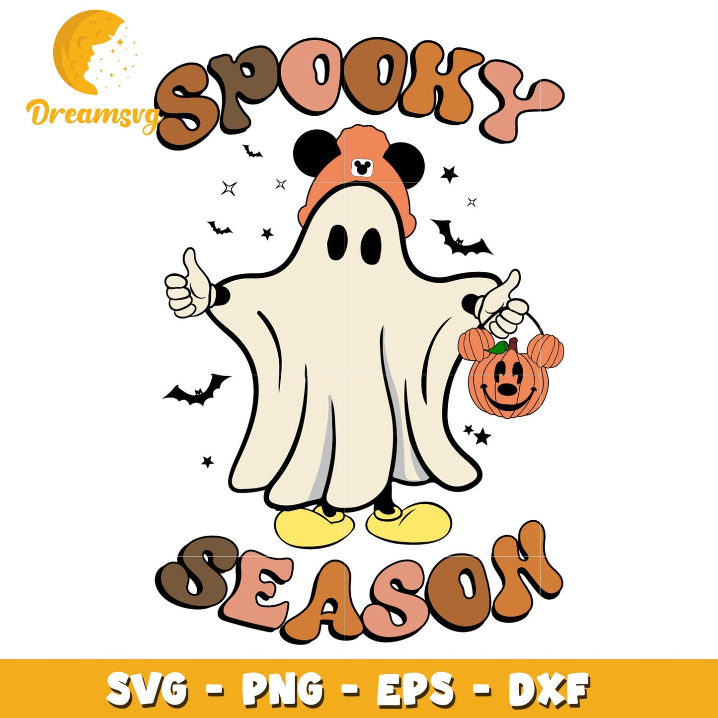 Mickey Mouse Ghost Spooky Season svg