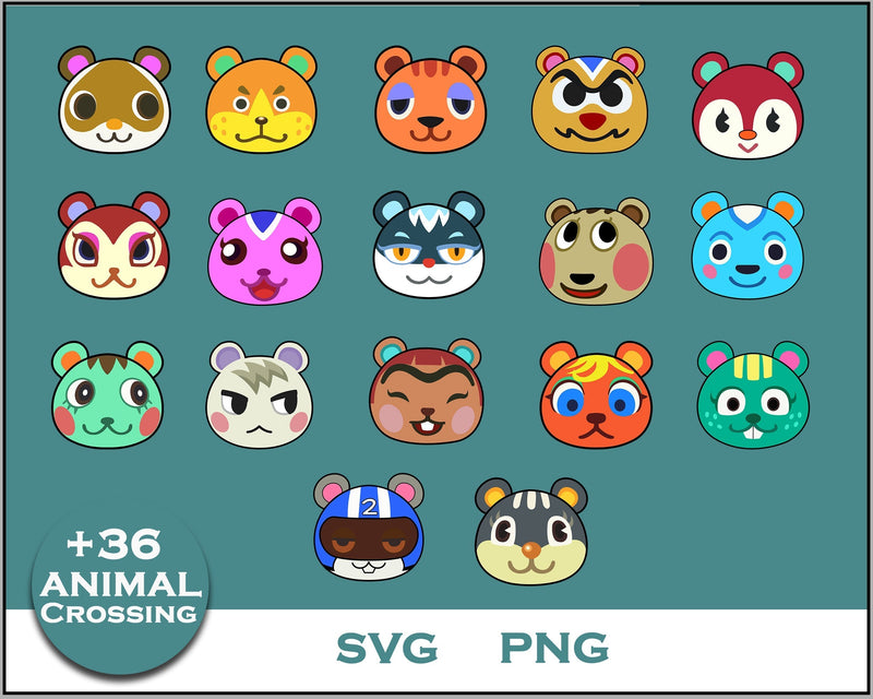 36+ Squirrel Svg Bundle, Animal Crossing Svg Bundle, Animal Crossing Svg, Cartoon svg, png digital file