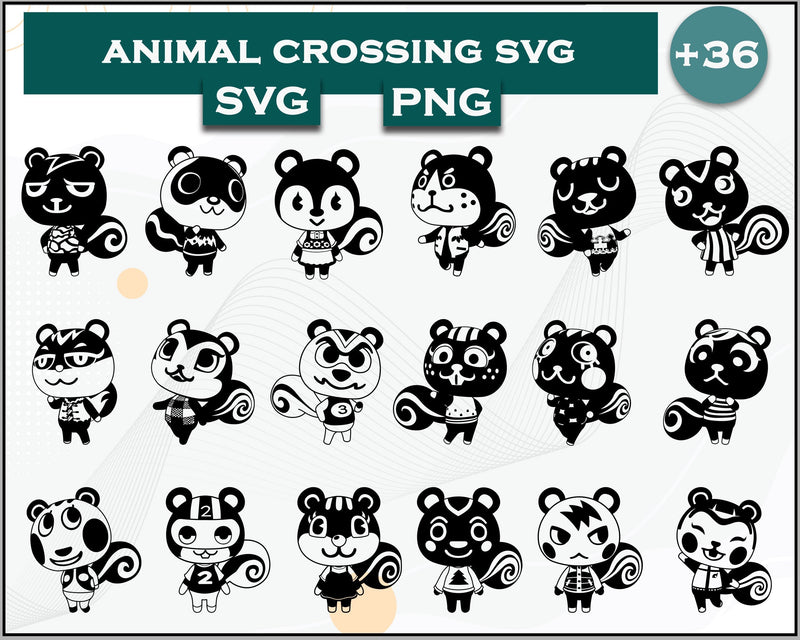 36+ Squirrels Svg Bundle, Animal Crossing Svg Bundle, Animal Crossing Svg, Cartoon svg, png digital file