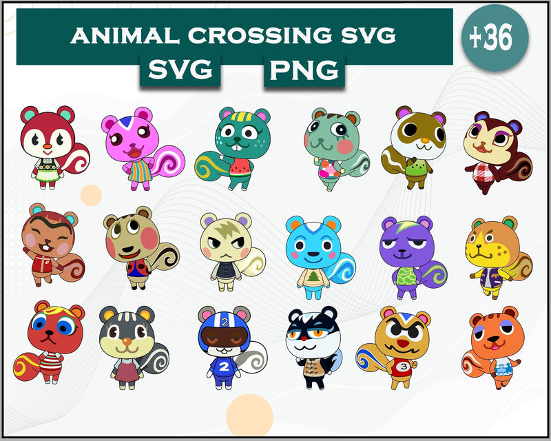 36+ Squirrels Svg Bundle, Animal Crossing Svg Bundle, Animal Crossing Svg, Cartoon svg, png digital file