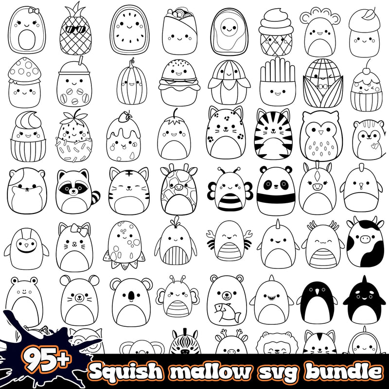 Squishmallow Animals Bundle 95+ SVG