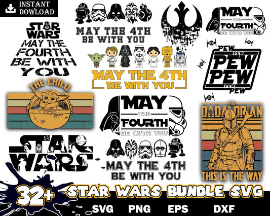 32+ Star Wars Svg, Star Wars Svg, Star Wars Characters svg, Mandalorian svg, Disney svg