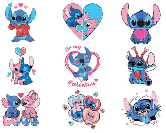20+ Stitch Valentines Day bundle, Valentines Stitch, Stitch and Angel bundle, Valentines PNG Designs
