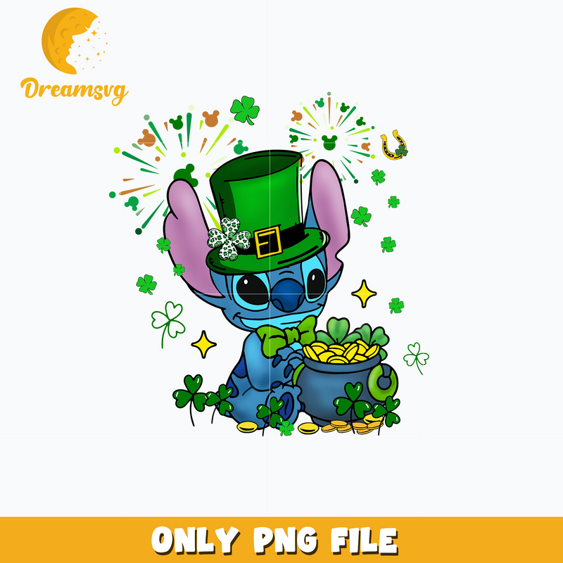 Stitch disney cute st. patrick's day png