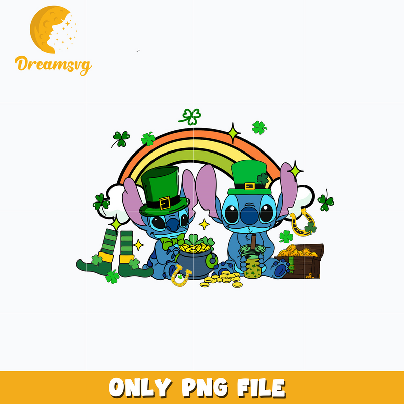 Stitch disney rainbow st. patrick's day png