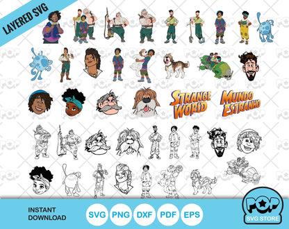 Disney Strange World clipart set, Strange World SVG cut files for Cricut / Silhouette, instant download