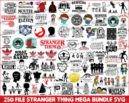245 Stranger Things SVG Bundle, Stranger Things PNG Bundle, Stranger Things Bundle, Stranger Things Cut Files, Stranger Things Prints