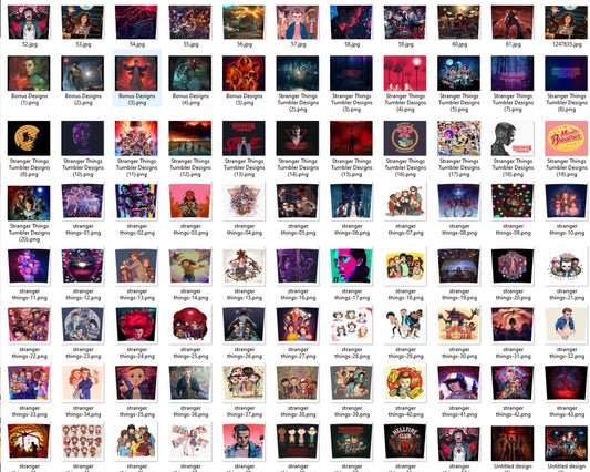 82 Stranger Things Tumbler Bundle, Stranger Things tumbler for wraping, Stranger Things Prints download
