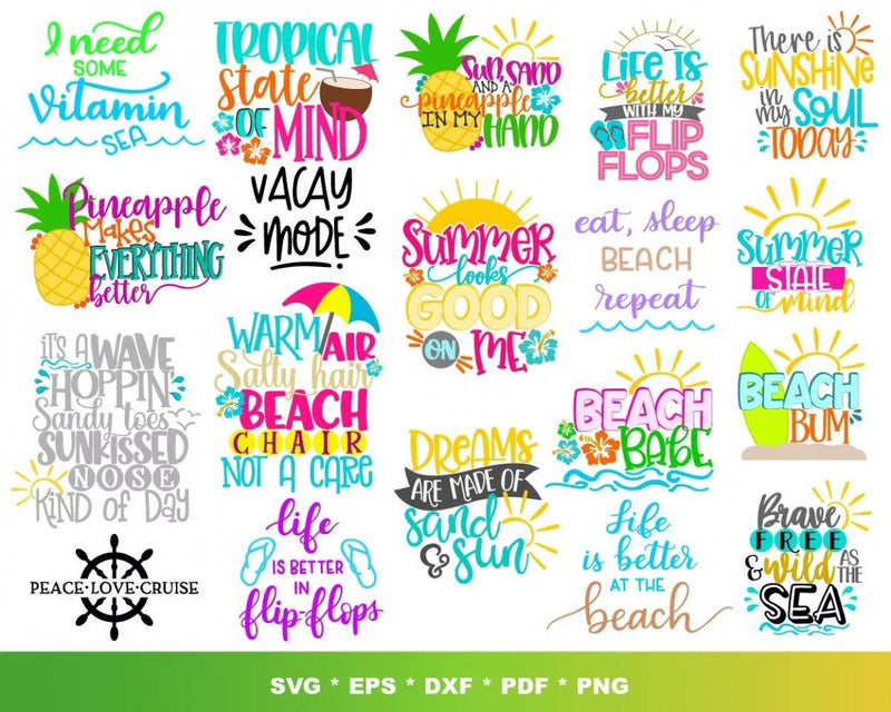 Summer Svg Files for Cricut and Silhouette - Summer Clipart Images