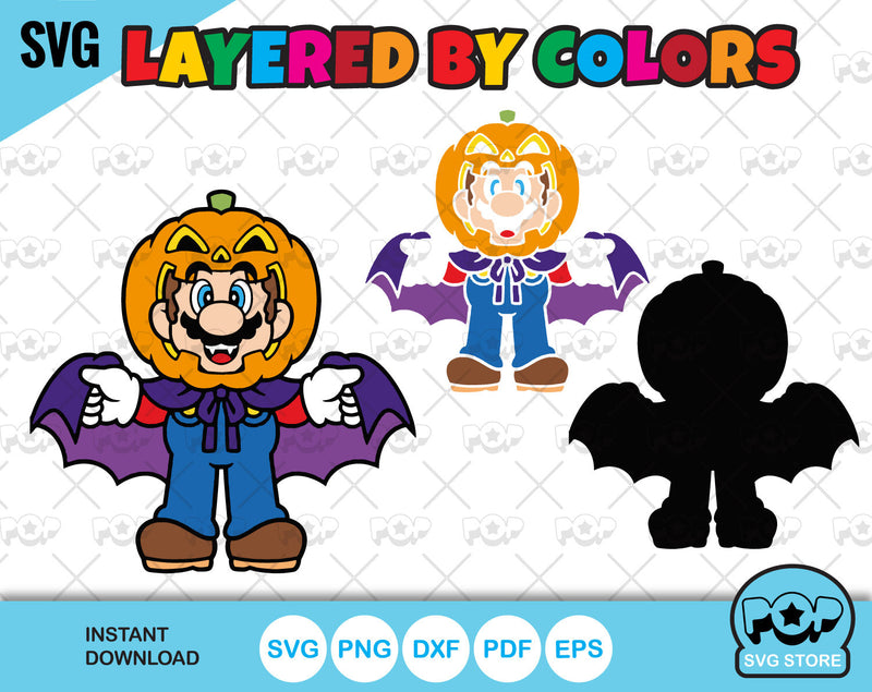 Super Mario Halloween clipart bundle, SVG cut files for Cricut / Silhouette, Halloween cliparts,, instant download