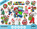 Super Mario Christmas clipart bundle, Mario Christmas SVG cut files for Cricut / Silhouette, Super Mario Christmas PNG