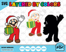 Super Mario Christmas clipart bundle, Mario Christmas SVG cut files for Cricut / Silhouette, Super Mario Christmas PNG