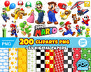 Super Mario clipart PNG, transparent PNG, designs for decoration / sublimation, instant download
