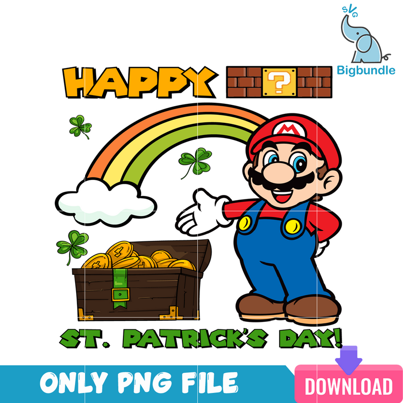 Super Mario Patrick Day PNG