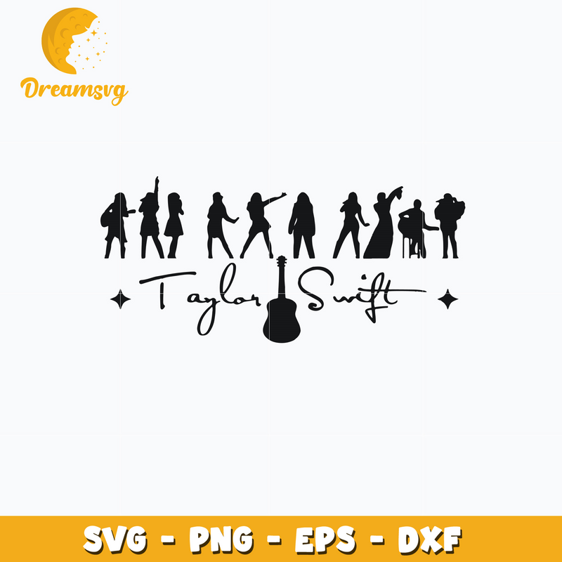 Taylor swift guitar black logo svg