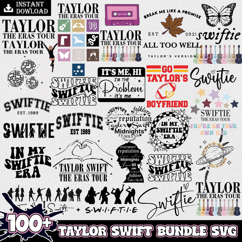 Taylor Swift Eras Tour Svg Bundle, Taylor Swift The Eras Tour Svg Svg for Cricut, Taylor Swift Silhouette Vector Cut Files