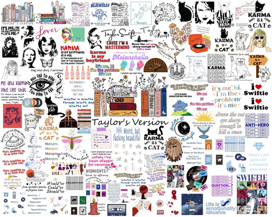 300+ TS Midnight bundle, Mega Taylor Midnight bundle, Taylor Swift Inspired PNG, Sublimation - Digital download
