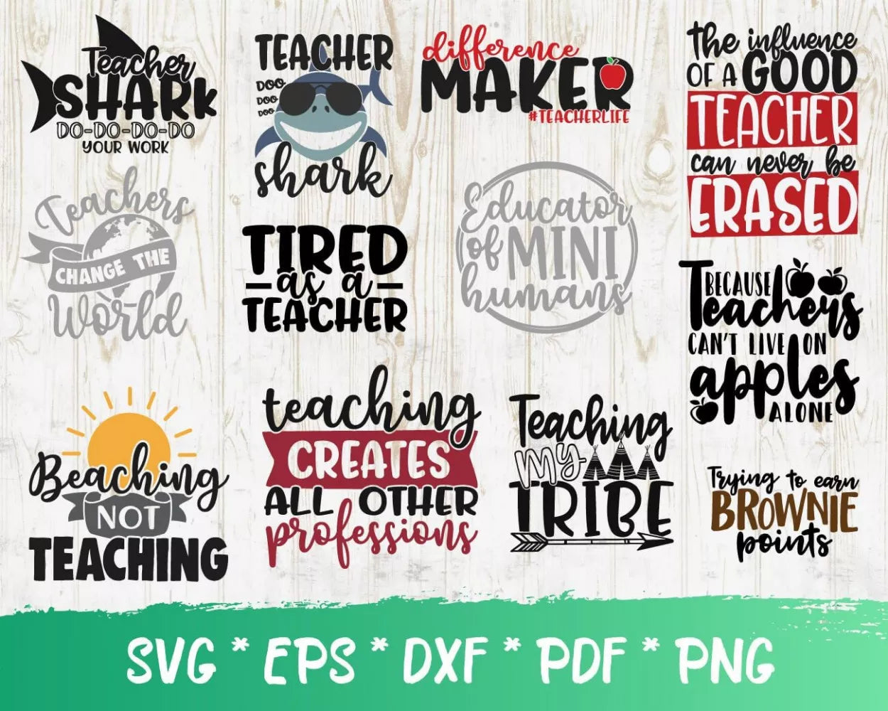 Teacher Clipart Bundle, PNG & SVG Cut Files for Cricut & Silhouette