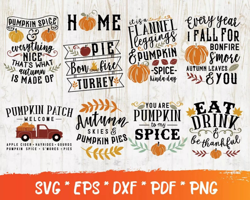 Thanksgiving Clipart Bundle, Thanksgiving Svg for Cricut, Thanksgiving Silhouette Vector Cut Files