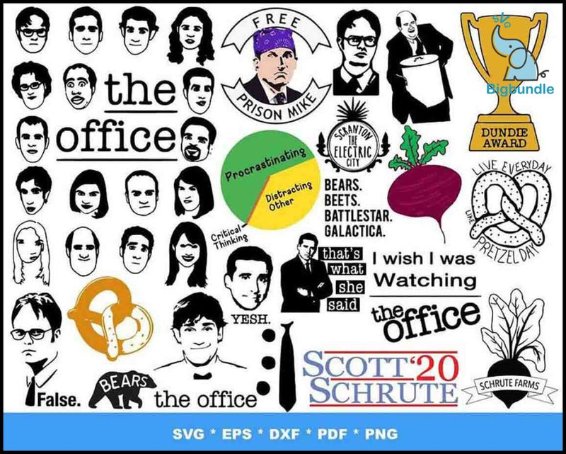 The Office TV Show SVG Bundle 1000+ file tv show svg new bundle