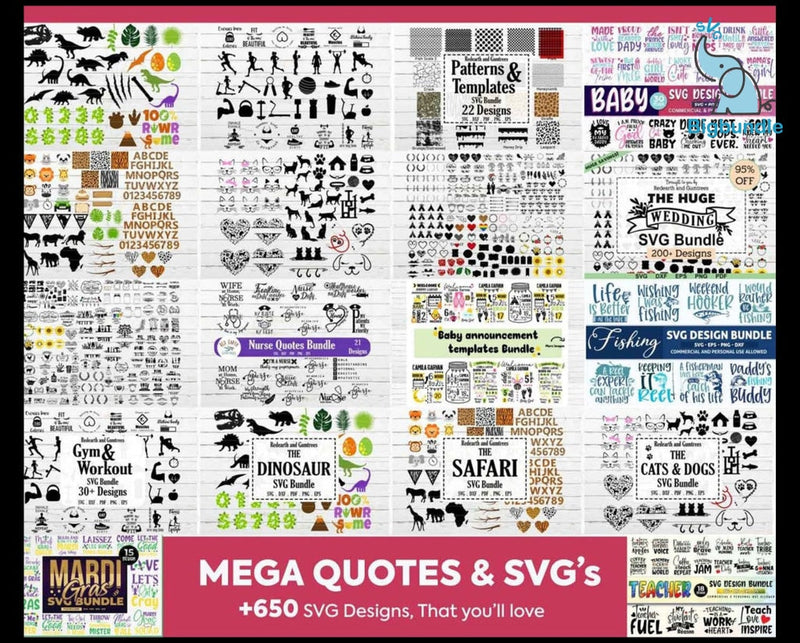 New The Ultimate Giga Bundle svg, Mega bundle svg, 450.000 unique designs almost everything included