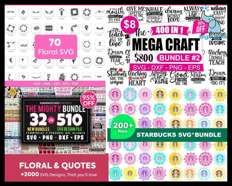 New The Ultimate Giga Bundle svg, Mega bundle svg, 450.000 unique designs almost everything included