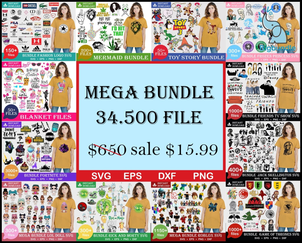 Ultimate Giga Bundle svg, Mega bundle svg, 50.000 unique designs almost everything included