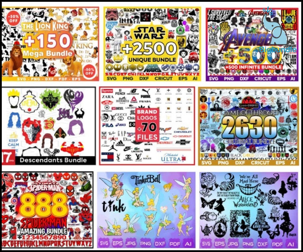 Ultimate Giga Bundle svg, Mega bundle svg, 50.000 unique designs almost everything included