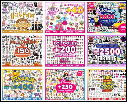 Ultimate Giga Bundle svg, Mega bundle svg, 50.000 unique designs almost everything included