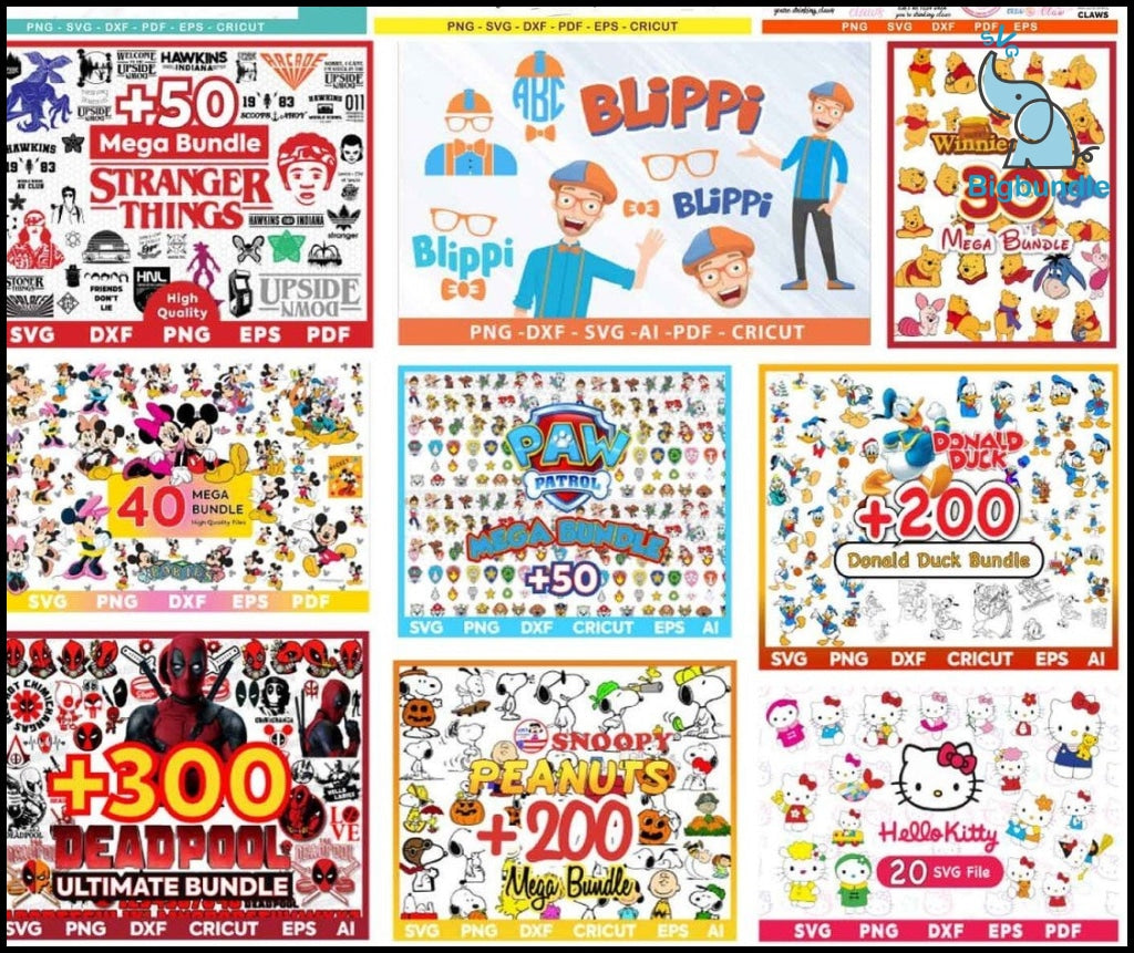 Ultimate Giga Bundle svg, Mega bundle svg, 50.000 unique designs almost everything included