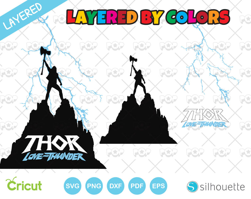 Thor Love and Thunder clipart set, SVG cut files for Cricut / Silhouette, Marvel SVG, Designs for sublimation