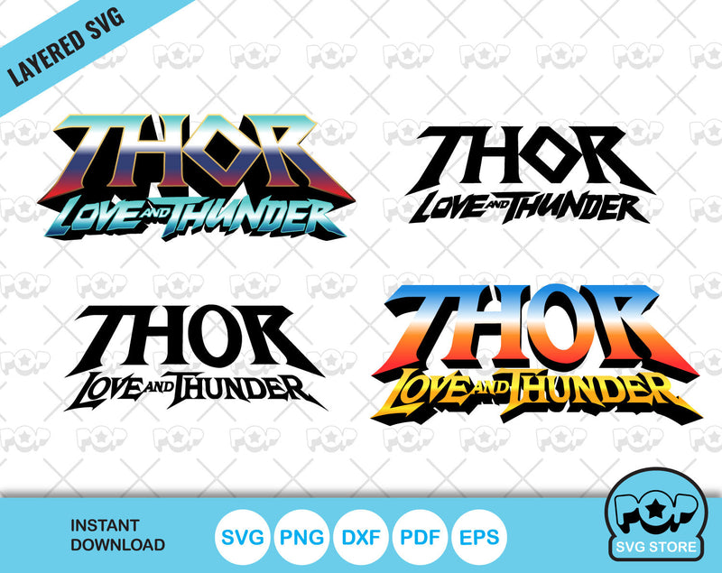 Thor Love and Thunder logo, SVG cut files for Cricut / Silhouette, Marvel SVG, Designs for sublimation