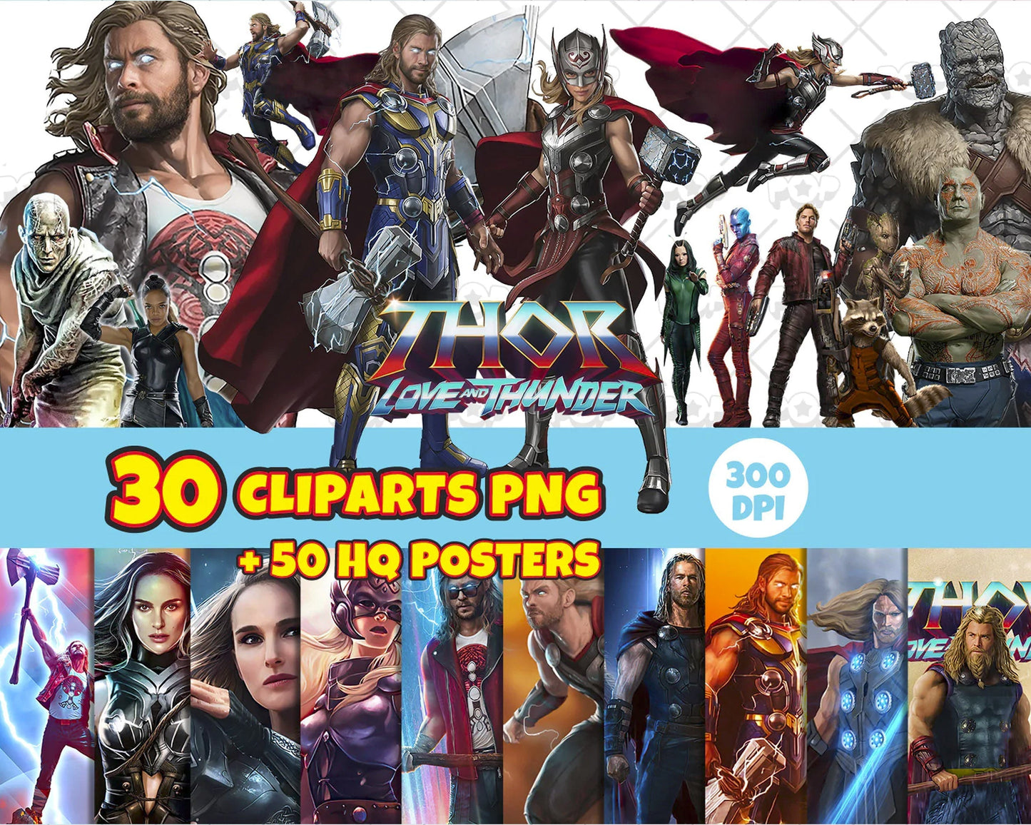 Thor Love and Thunder cliparts PNG, png cut files for Cricut / Silhouette, Thor sublimation designs