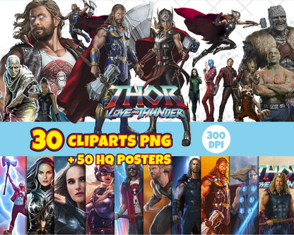 Thor Love and Thunder cliparts PNG, png cut files for Cricut / Silhouette, Thor sublimation designs