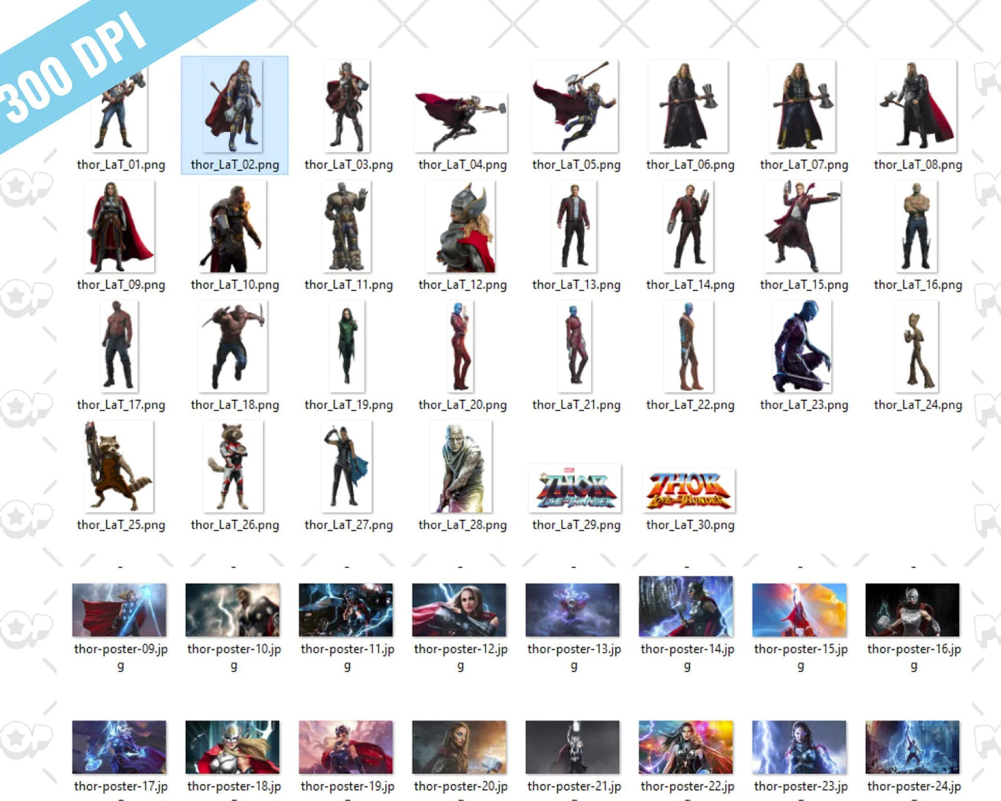 Thor Love and Thunder cliparts PNG, png cut files for Cricut / Silhouette, Thor sublimation designs