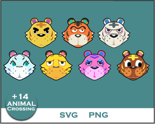 14+ Tiger Svg Bundle, Animal Crossing Svg Bundle, Animal Crossing Svg, Cartoon svg, png digital file