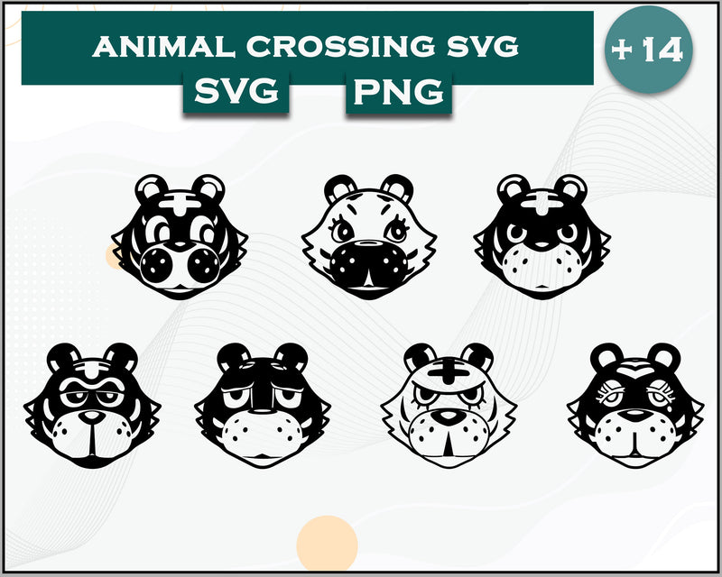 14+ Tiger Svg Bundle, Animal Crossing Svg Bundle, Animal Crossing Svg, Cartoon svg, png digital file