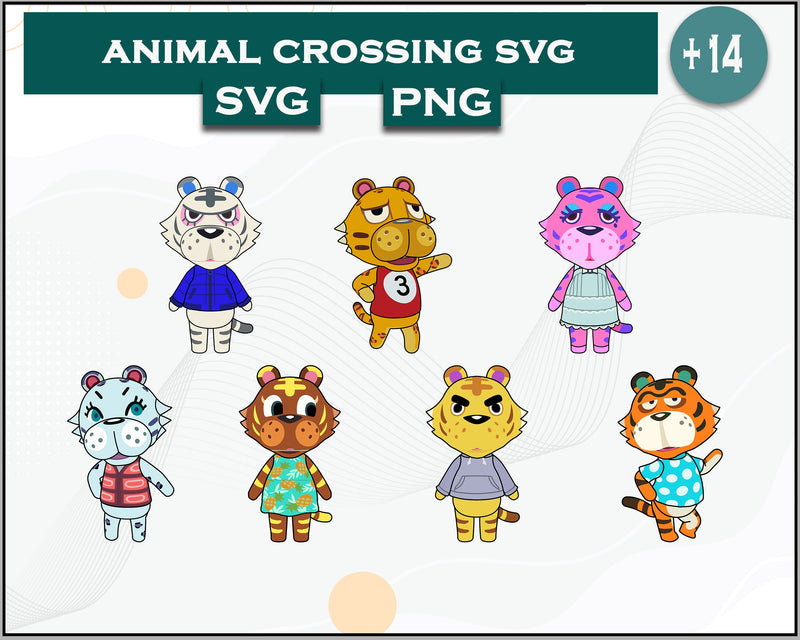 14+ Tiger Svg Bundle, Animal Crossing Svg Bundle, Animal Crossing Svg, Cartoon svg, png digital file