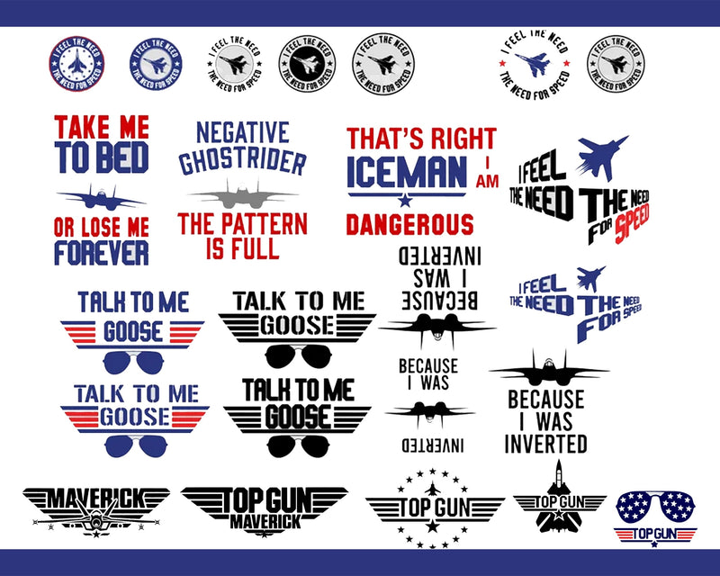 Top Gun Movie SVG Design Bundle | Top Gun Digital Design Pack | Top Gun SVG Download | Top Gun Movie | Top Gun Maverick | Top Gun Goose