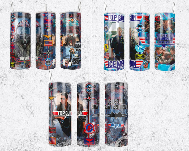 Top Gun Tumbler Wrap |Sublimation | PNG | Digital Download | 20oz Tumbler