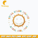 Total solar eclipse embroidery design