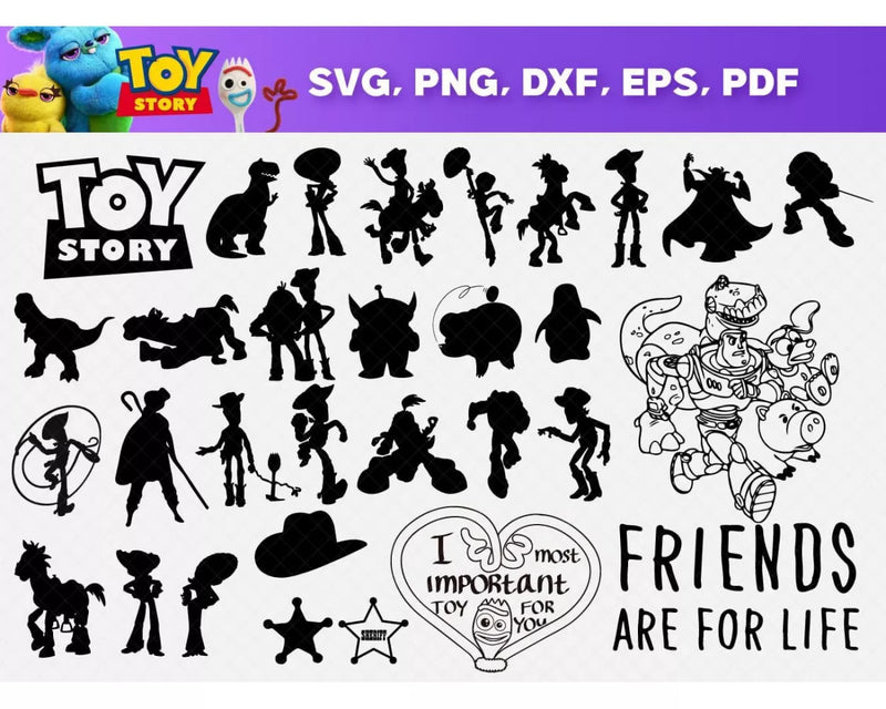 Toy Story Clipart Bundle, PNG & SVG Cut Files for Cricut & Silhouette