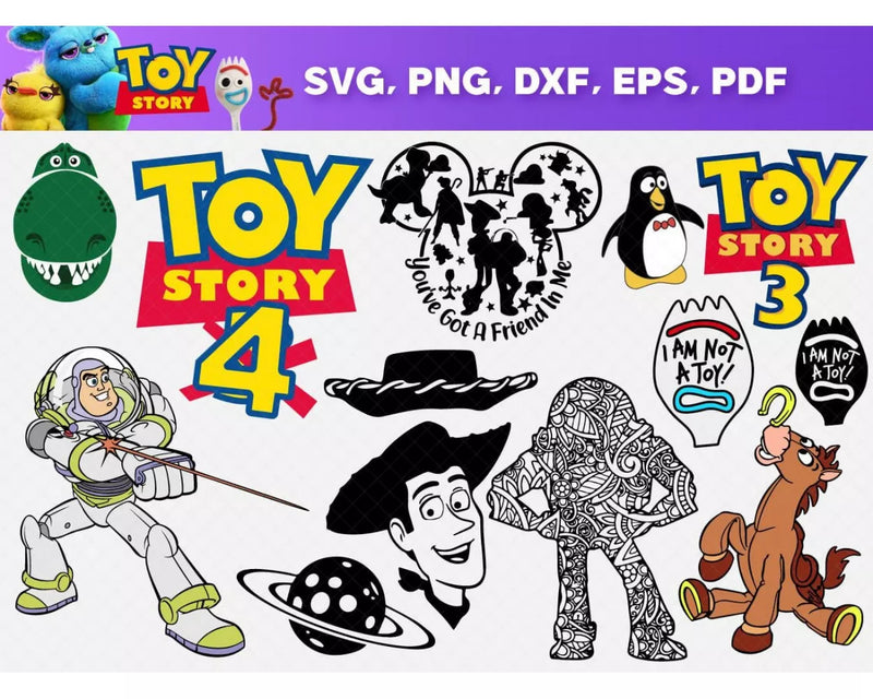 Toy Story Clipart Bundle, PNG & SVG Cut Files for Cricut & Silhouette