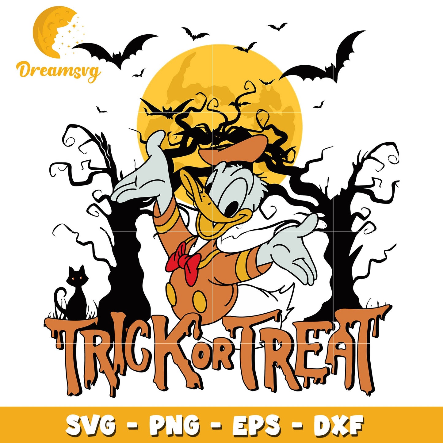 Donald duck Trick or Treat Halloween svg