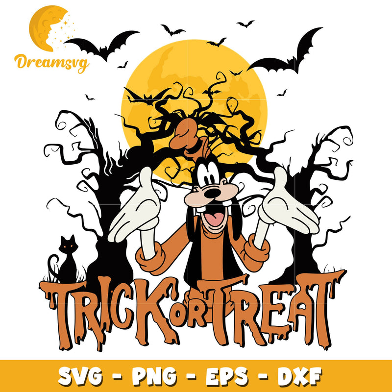 Goofy dog Trick or Treat Halloween svg