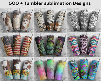 500+ Tumbler Wraps for 20 oz Sublimation Tumbler Bundle