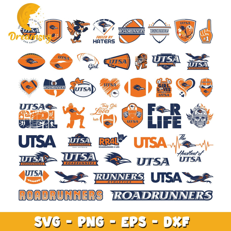 Utsa roadrunners logo design bundle svg, utsa roadrunners svg