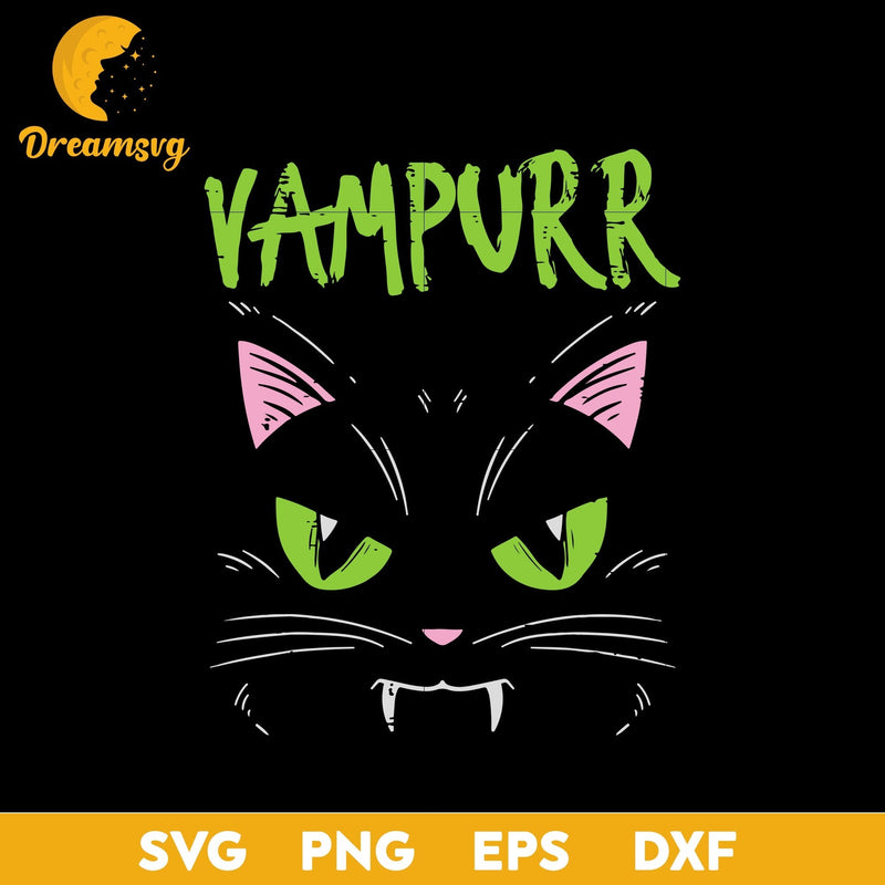 Vampurr vampire cat halloween svg, Halloween svg, png, dxf, eps digital file.