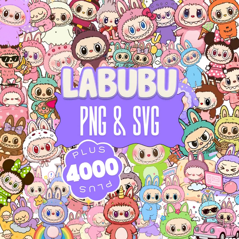 4000+ Labubu PNG & SVG Clipart Mega Bundle – Kawaii Cartoon Graphics for Cricut, Sublimation, Stickers, Shirts | Mugs – Instant Download