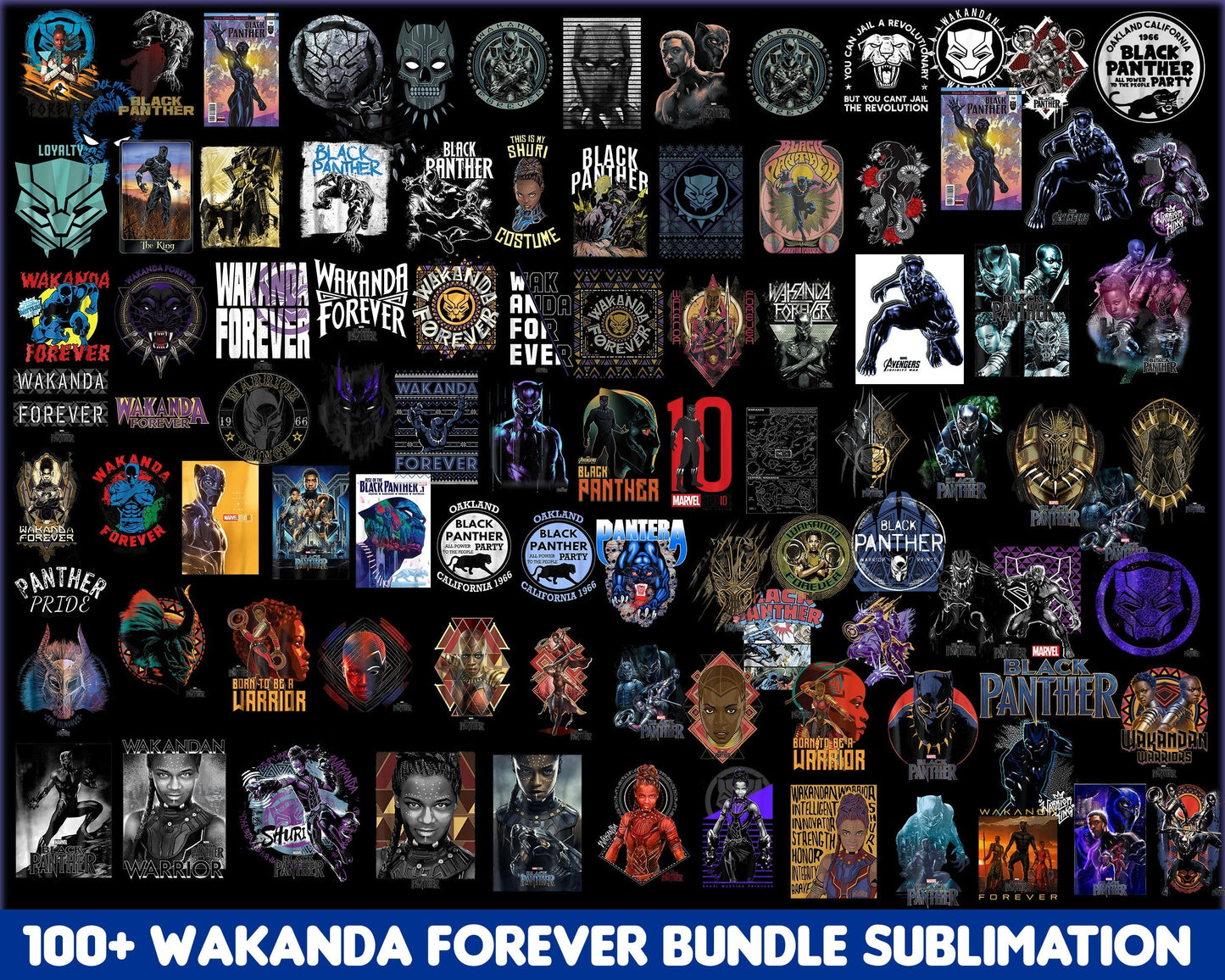 Ultimate Wakanda Forever bundle, Black Panther 2022 SVG PNG EPS DXF, Sublimation Designs, Avenger svg bundle, Marvel bundle svg, Digital download
